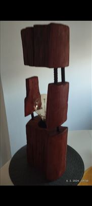 Lampa kombinacija drvo fvožđe