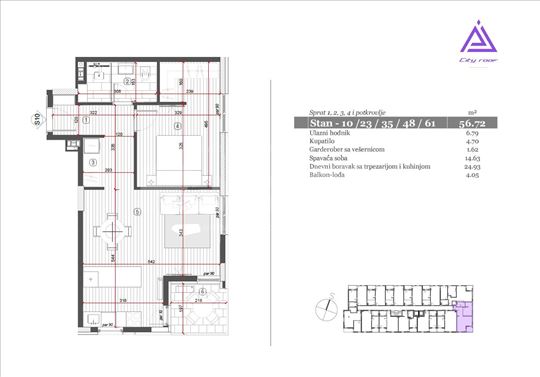 City Roof Residence - dvosoban stan 