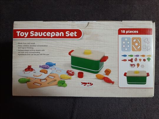 Igračka šerpa sa namirnicama od drveta za kuvanje