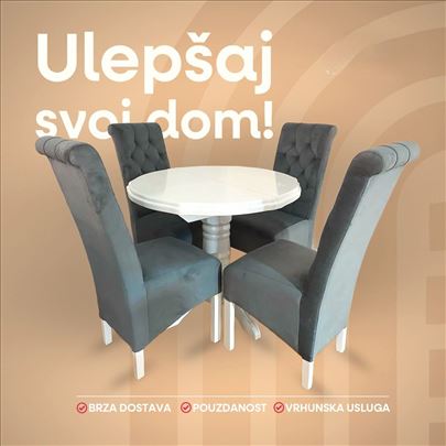 Set: trpezarijski sto + 4 stolice