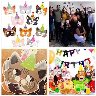 Maske Birthday Cat 10 u setu