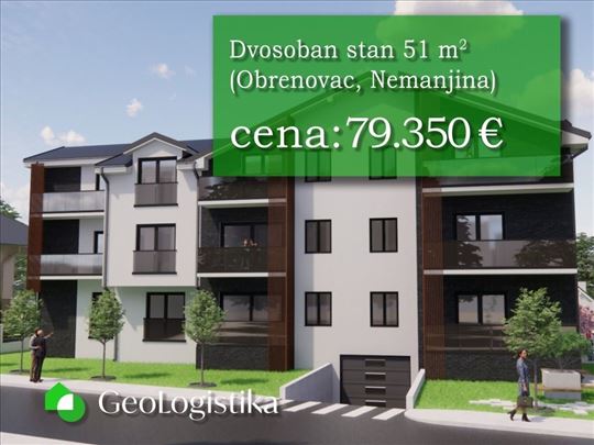 Dvosoban stan 51 m2, Obrenovac 