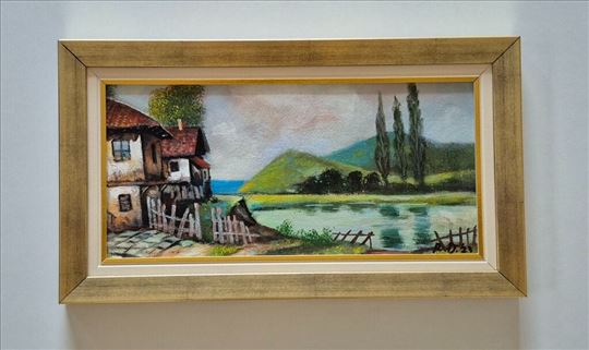 Ulje na platnu - Kod stare kuće, prelepo!