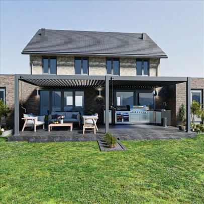 Bioklimatska pergola Antares zidna, 4x8x2,55m