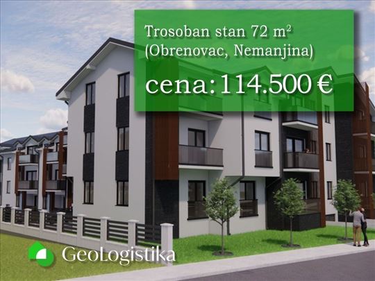 Trosoban stan 72 m2 u Obrenovcu