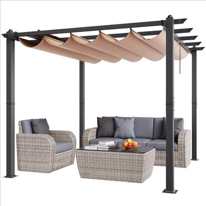 Paviljon pergola  2,97 x 2,97 x 2,3m Bež