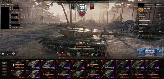 WOT Nalog - Svi Tier X Tech Tree - BZ176 - XM57