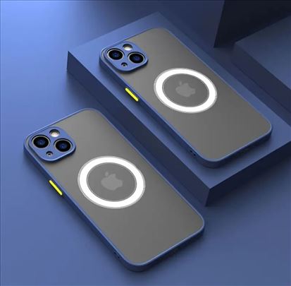 iPhone 12, Plava mat kožna maska Magsafe