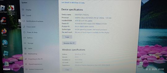 LENOVO IdeaPad 3 15.6" FHD N4120 4GB 256GB SSD UHD