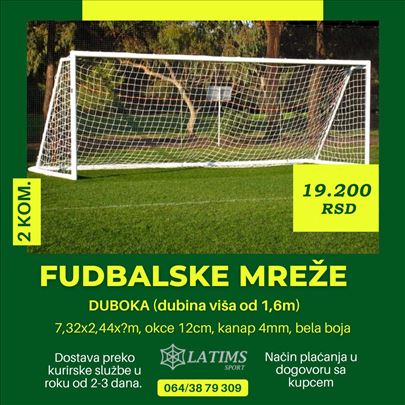 Mreže za fudbalske golove - duboka (par)