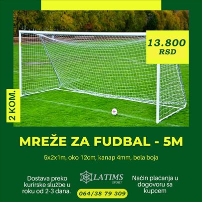 Mreže za golove 5x2m