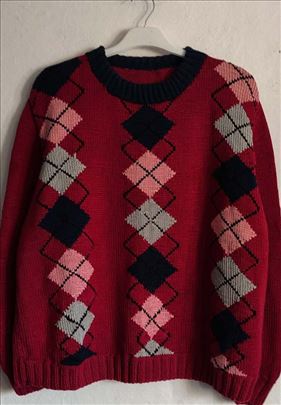 Vintage pamučni unisex džemper ručni rad vel.L/XL 