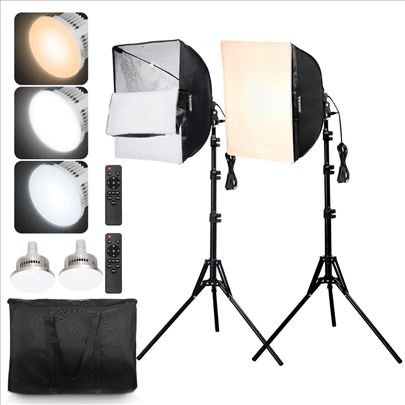 Photo Studio Softbox Set 2x 400x400mm 3000–6500K