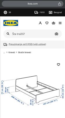 Krevet sa dusekom Ikea 160x200