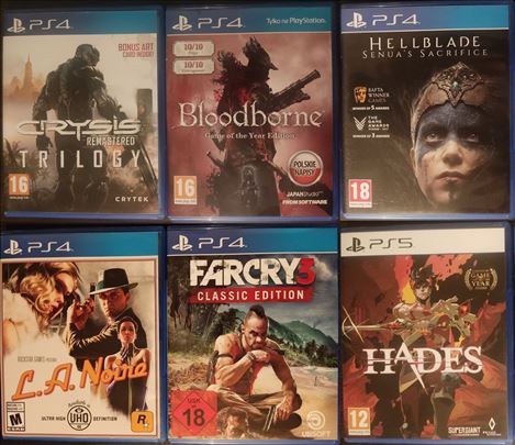 Far Cry 3/LA Noire/Bloodborne GOTY/Crysis/Hellblad