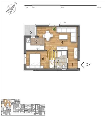 Dvosoban stan od 41m2 u izgradnji, Telep