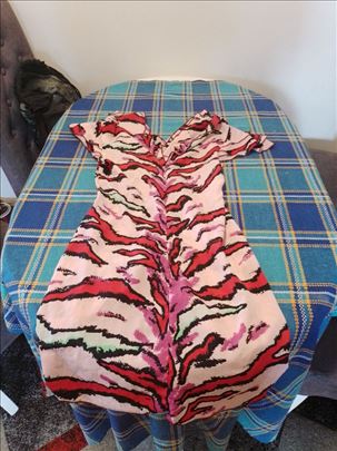 Šarena haljina, sa mašnom i patentom