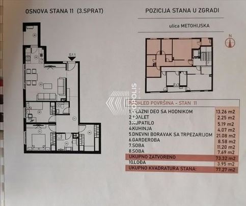 Novogradnja 2.5 stan na trećem spratu ID#7185