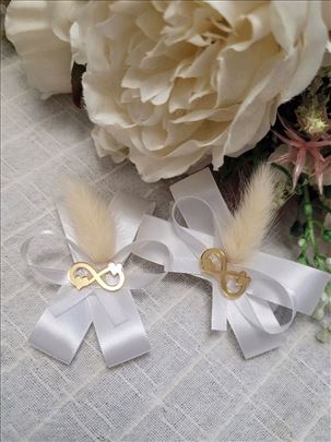 Cvetići za kićenje svatova/bela traka/lagurus