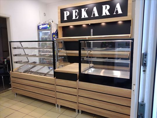 Police za hleb sa LED rasvetom, pano reklamom novo