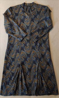 Vintage unikatna haljina sa faltama vel. M/L