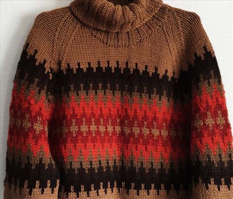 Vintage unikatni unisex džemper ručni rad vel. M/L