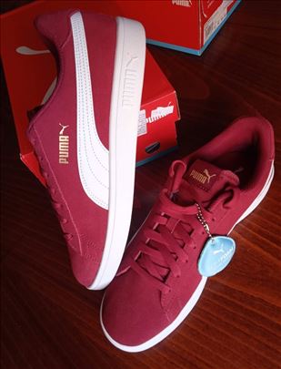 Puma smash 2, bordo, prirodna, prevrnuta koža, 43 