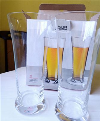Kuhn Rikon 2 čaše za pivo, kristal, novo