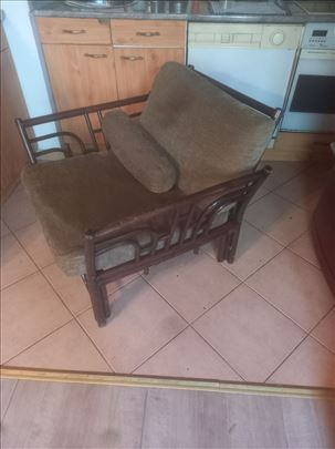 Fotelja prirodan bambus - retro
