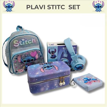 Stitch komplet ranac torbica slusalice novcanik