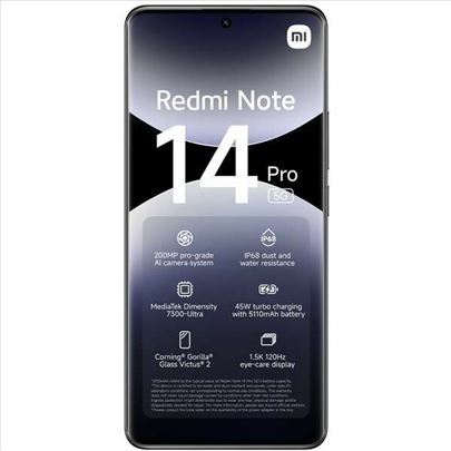 Xiaomi Redmi Note 14 Pro 8/256gb black sa punjačem