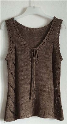 Rucno pletena-heklana bluza od prirodnih materijal