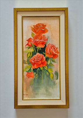 Ulje na platnu - Ružice, prelepa slika!