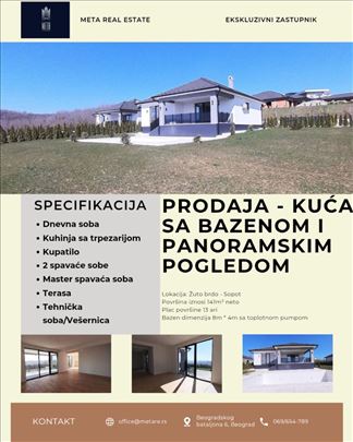 Kuca sa bazenom na brda sa panoramskim pogledom