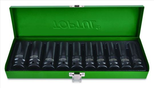 Toptul Set dugih udarnih gedora 1/2", 10 komada