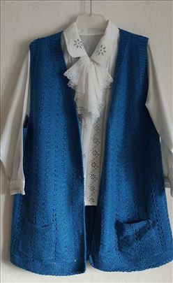 Vintage ručno pleteni prsluk vel. M/L 