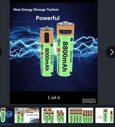 Lijon baterije 1.5 volti 6800mah 