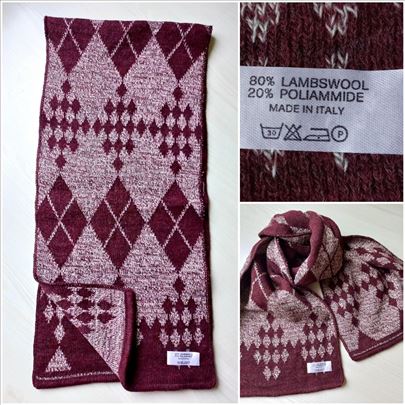 Muški vuneni šal, made in Italy, novo