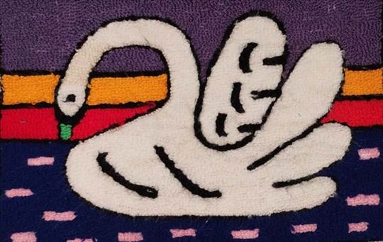 Slika - tapiserija sa labudom ručni rad 43 x 32 