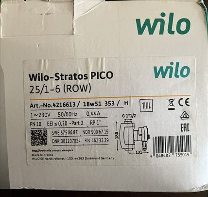 Pumpa Wilo Stratos PICO - N O V O