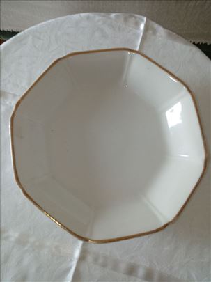 Retro, 8 - ugaoni,češki, porcelanski servir tanjir