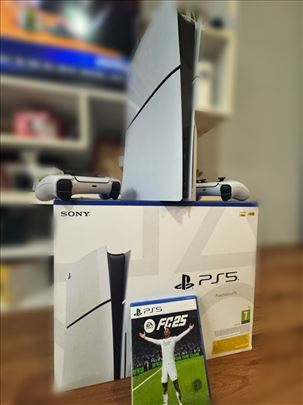 Sony 5 Slim DISK 1TB+2 džojstika + fc25