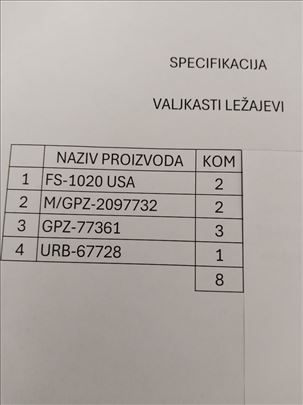 Valjkasti ležajevi 