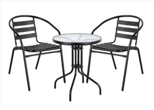 Baštenski aluminijumski set novo sto i dve stolice