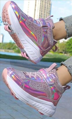 Patike roleri 2u1 leo silver ili pink, ima brojeva