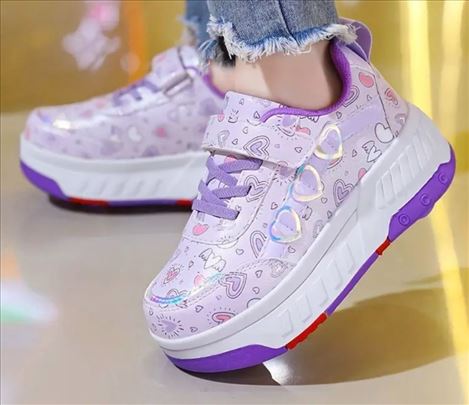 Patike roleri 2u1, srce lila ili pink, ima brojeva