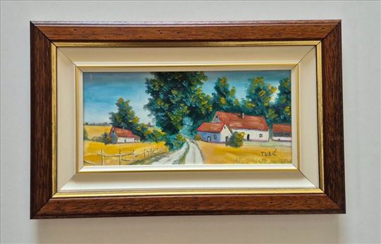 Ulje na lesonitu - Proleće na salašu, prelepo!