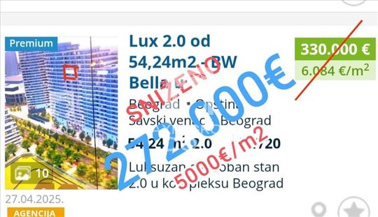Lux 2.0 od 54,24m2 - BW Bella u izgradnji ID#1223