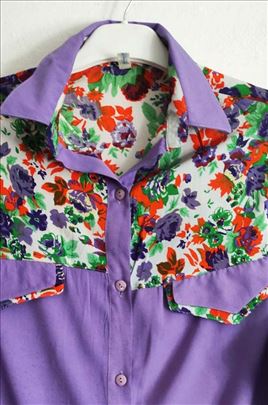 Vintage šarena bluza Blue woman vel.L/XL 