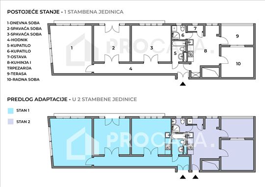 4.0 salonac deljiv na 2 stana - Hram Svetog Save